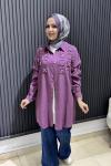Taşlı tensel tunik Mürdüm