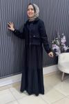 Zerenay ceketli elbise Siyah
